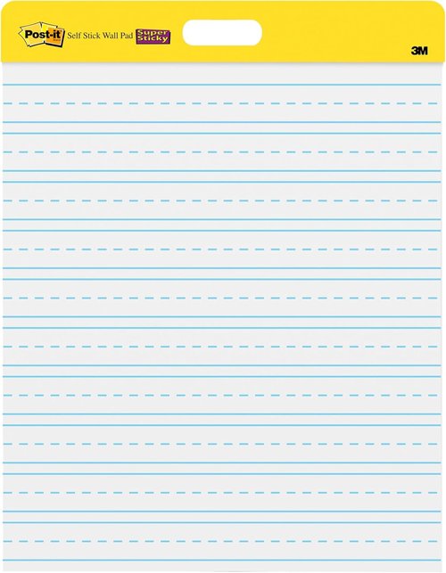 Post-it Easel Pad - 20 Sheets Per Pad, 20" x 23" White with Lines - Includes Command Strips