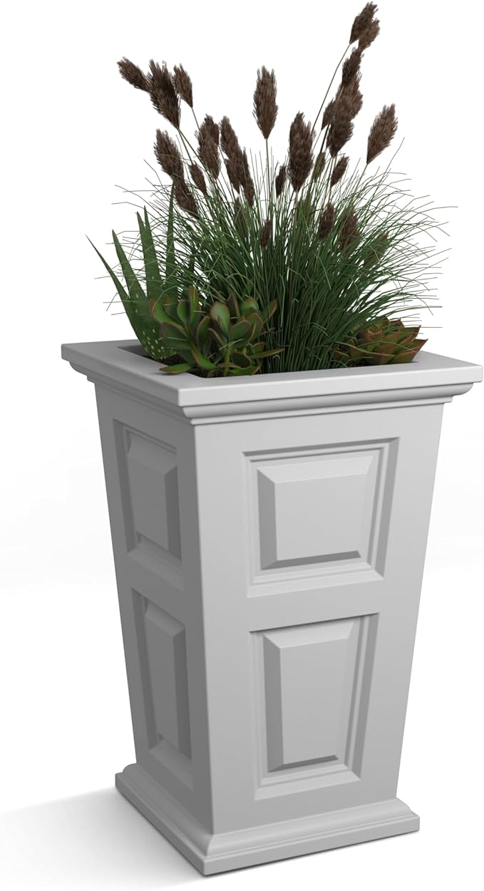 Mayne Wyndham 24-Inch Tall Planter – Self-Watering, Weather-Resistant Planter for Flowers – Durable Indoor/Outdoor Design for Patio, Porch, or Entryway