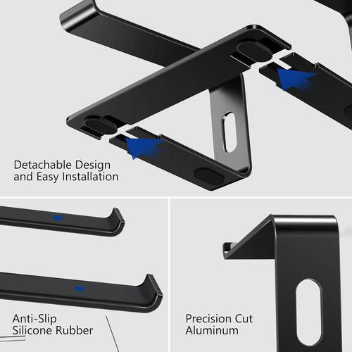 BESIGN LS03 Laptop Stand - Ergonomic Detachable Riser Holder for 10-15.6" Laptops | Black Finish