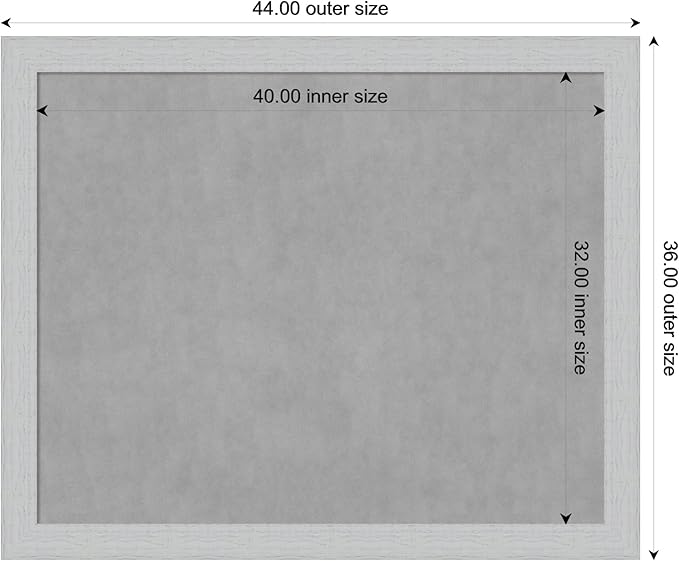 Amanti Art White Framed Magnetic Board 36x44 X-Large Vision Board for use with Magnets, 100% Metal Sheet to Display Items as Office Decor or for Home Organization in mudroom, Kitchen or Kids Room