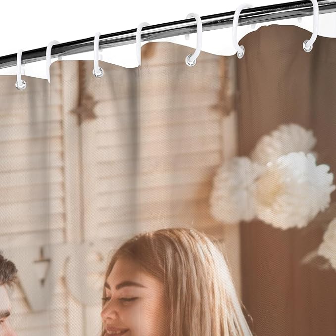 Personalized Shower Curtain Set Custom Photo Shower Curtains Modern Minimalist Home Bathroom Curtain Decor with 12 Hooks 72 Inch Wide * 72 Inch High