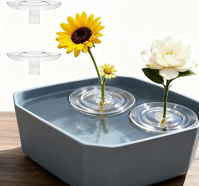 2025 Creative Floating Flower Arrangement Holder, Clear Acrylic Floral Bowl Stem Holder, DIY Floating Centerpiece Bouquet Holders, PVC Flower Float for Weddings, Parties & Fish Tanks (20, S)