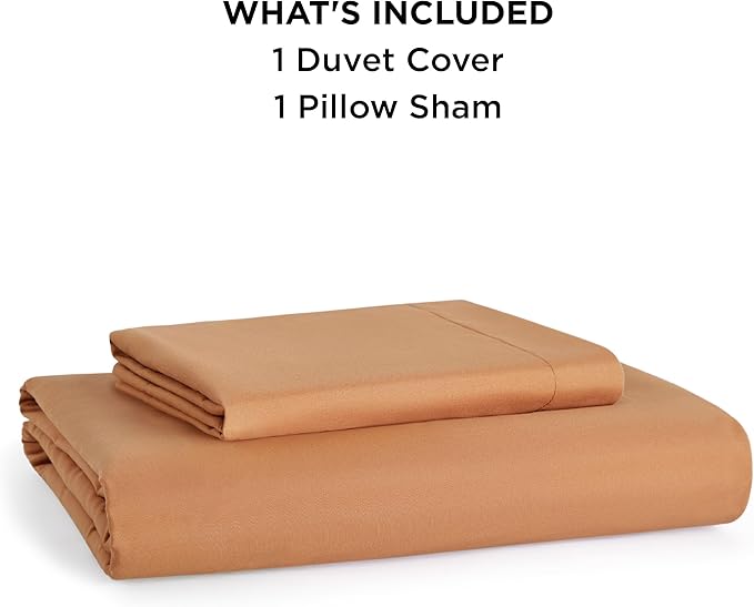 Bedsure Duvet Cover Twin/Twin XL Size - Soft Double Brushed Bedding Set for Kids & Adults, Zipper Closure, 2 Pieces, Includes 1 Duvet Cover (68"x90") & 1 Pillow Sham, NO Comforter, Burnt Orange