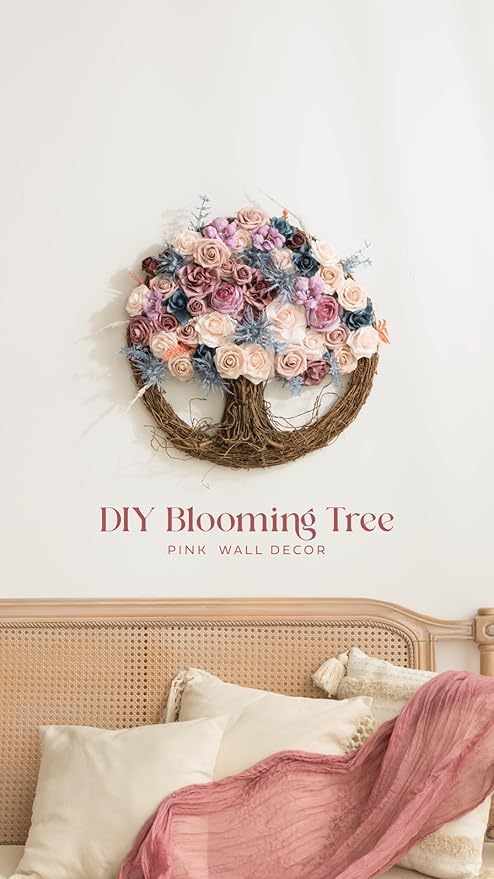 Ling's moment Artificial Flowers 1.5" and 2" Dusty Rose 25pcs Realistic Rose Buds and Petite Roses w/Stem for DIY Wedding Bouquets Centerpieces Boutonniere Corsages Flower Decorations