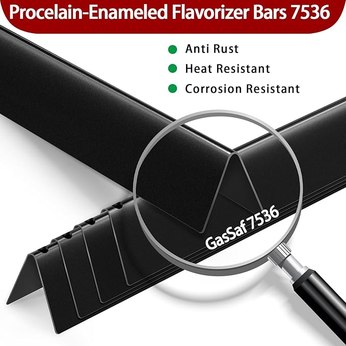 GasSaf 22.5 Flavorizer Bars 7536 for Weber Spirit 300 Side 3-Burner Grills, Spirit E/S-310, Spirit E/S-320, Spirit 700, Weber 900, Genesis Silver/Gold B C, Porcelain Grill Bars for Weber 7537 65903