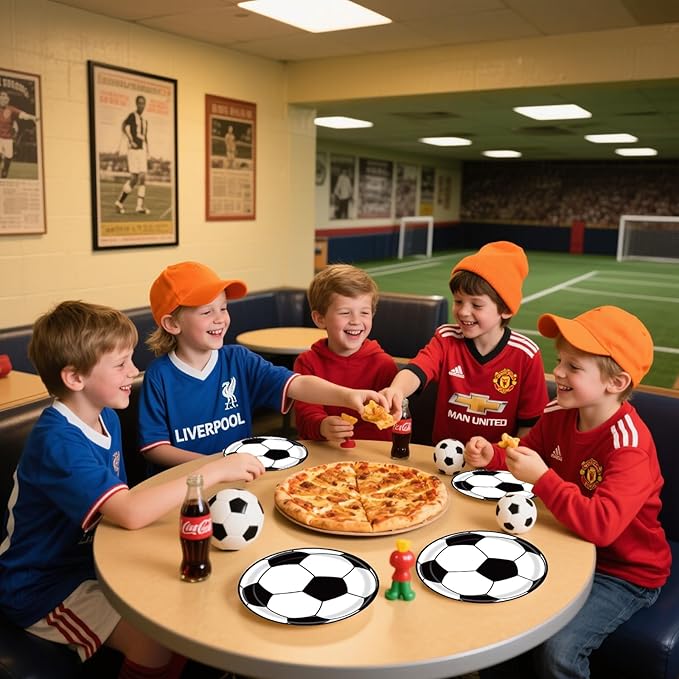 50PCS Soccer Party Paper Plates 7 Inch, Disposable Soccer Birthday Party Supplies Cake Dessert Plates for Birthday Baby Shower Sports Theme Decorations (Soccer)