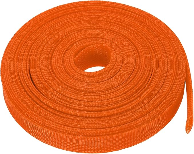 uxcell Expandable Sleeving, 1-inch 50ft Cable Sleeve, Orange