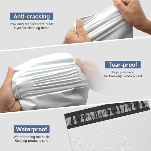 KKBESTPACK Poly Mailers - Self-Sealing Shipping Envelopes | 12x15.5 Inches, 200 Pack