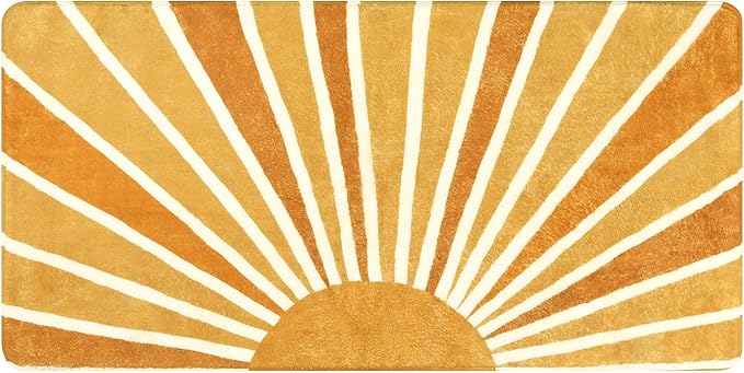 Lahome Washable Sun Boho Runner Rug: 2'x4' Non-Slip Distressed Sun Print for Hallways, Entryways, Laundry, Kitchen, Bedroom, Bathroom & Nursery