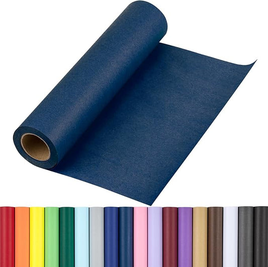 RUSPEPA Navy Blue Kraft Wrapping Paper Roll, 17.5"x 393"(32.8'), Recyclable Blue Art Gift Wrap Paper for Birthday Gift Wrapping, Table Covering, DIY Crafting, Fathers Day Bouquet Flower, 80GSM