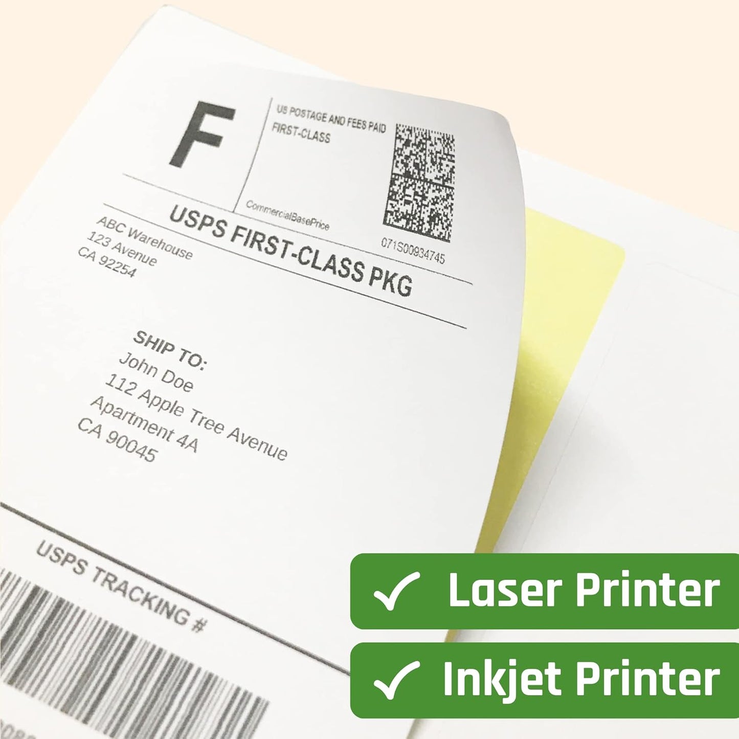 Skiennix Large White Labels Stickers - 30 Sheets (4" x 5") | Laser & Inkjet Printable