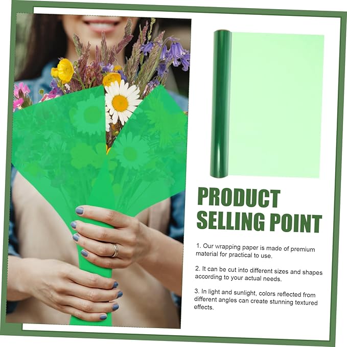 SHERCHPRY Colored Cellophane Roll Mil Thick Flower Wrapping Paper for Bouquets DIY Floral Crafts and Basket Packaging Supplies