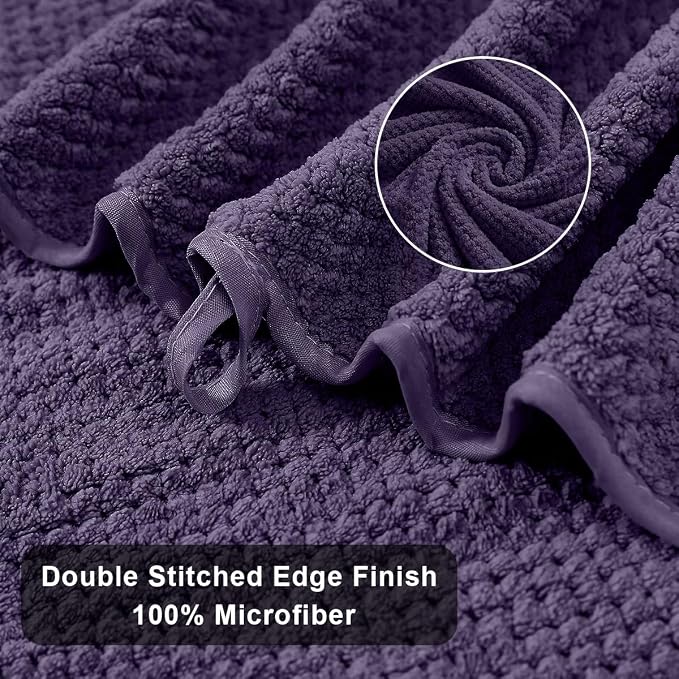 Extra Large Bath Towels Set 35x70 Inches - Purple Luxury 600 GSM Oversized Bath Sheet Towel,Ultra Soft Microfiber - Quick Dry,Highly Absorbent Shower Towels Spa Hotel Bathroom Towel Set (4-Pack)