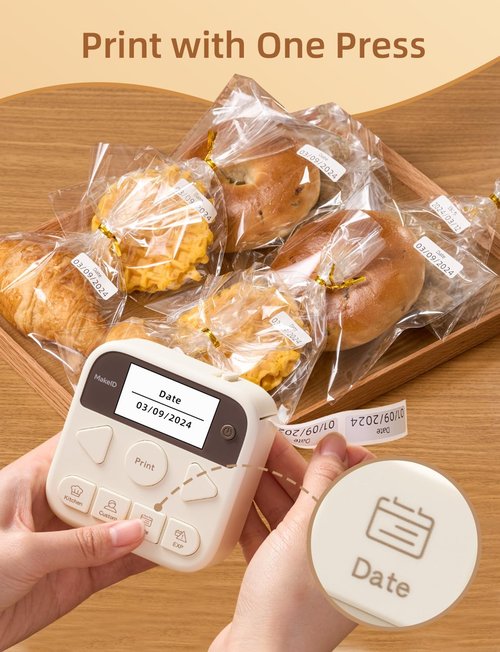 Makeid Label Maker - S1 Pro Bluetooth LCD Display Labeler | Quick Print Inkless Magnetic Printer for Home & Office Organization