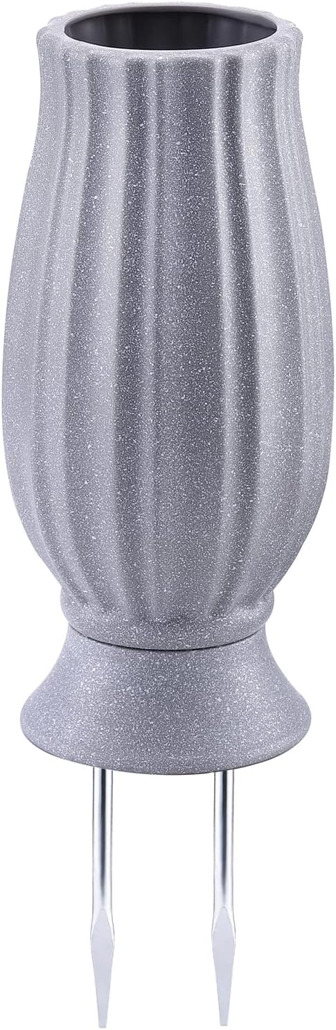 Bocola Cemetery Vase for Grave Decorations with Metal Spike Headstones Flower Holder for Atificial Flowers Fake Floral Outdoor Tombstone Markers memorials Sympathy for Loss of Loved Ones