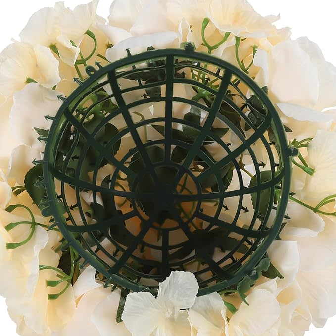 10 PCS Flower Ball Arrangement Bouquet, 11.8inch Diameter Flowers Centerpieces, Champagne Fake Floral Roses Balls Tabletop Decoration for Wedding Centerpieces, Party Decor