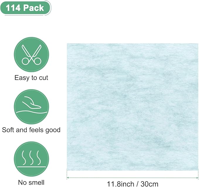 M METERXITY 114-Sheet Korean Cotton Wrapping Flower Paper, 11.8 Inch/ 30cm Waterproof Floral Wrapping Cotton Paper for Bouquets/Gift Packaging [Sky Blue]