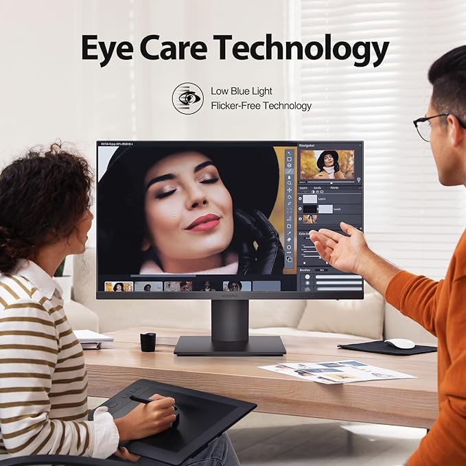 KOORUI 27 Inch 4K Monitor Computer UHD(3840 * 2160) IPS Display, 99% sRGB, 95% DCI-P3, 1.07 Billion Colors, Freesync & G-sync, Displayport & 2X HDMI, VESA 100 * 100mm, Tilt -5 to 20°, Audio Out (N07)