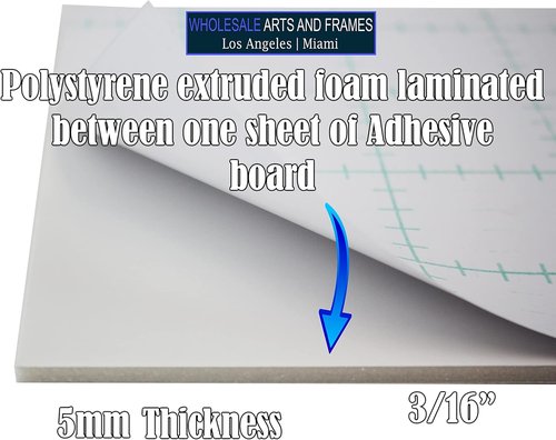Self Adhesive Foam Board 30x40 - 100PK White Foamcore with Sticky Side, Acid-Free, 3/16 Thick