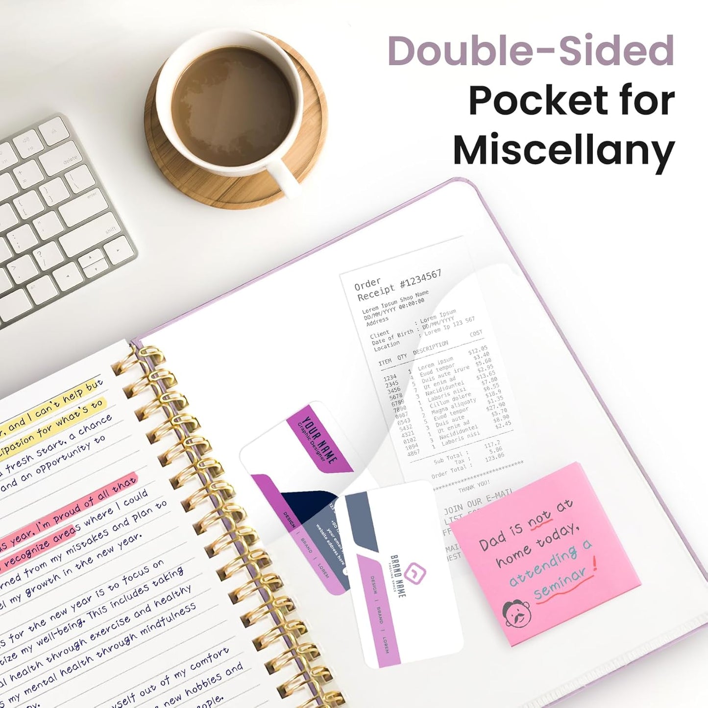 Skiennix Lined Spiral Notebook - 300 Pages Thick B5 (7.1"x10") | College Ruled Hardcover Journal in Purple for Work & School