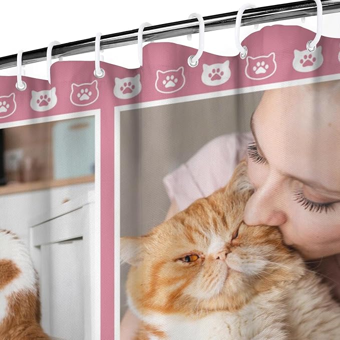 Personalized Shower Curtain Set Custom Photo Shower Curtains Modern Minimalist Home Bathroom Curtain Decor with 12 Hooks 72 Inch Wide * 84 Inch High