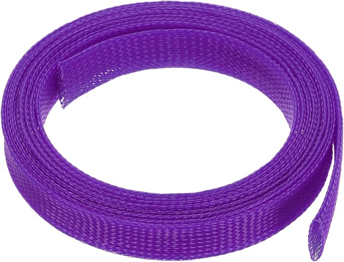 uxcell Expandable Sleeving,1 3/16-inch 10ft Cable Sleeve, Purple