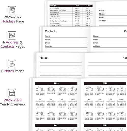 Pocket Calendar 2026-2027 by [Brand Name] - Compact Two-Year Monthly Planner in Purple for On-the-Go Scheduling