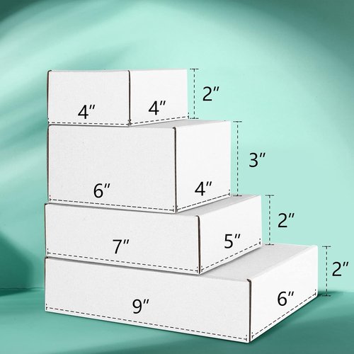Eupako Shipping Boxes - Small 9x6x2 Corrugated Cardboard - 25 Pack White Mailing Boxes for Small Business