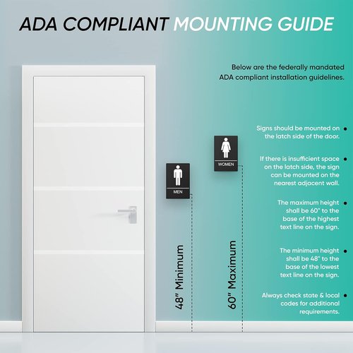 Restroom Sign for Business by [Brand Name] - ADA Compliant with Braille - 9” x 6” - Ideal for Office & Public Spaces