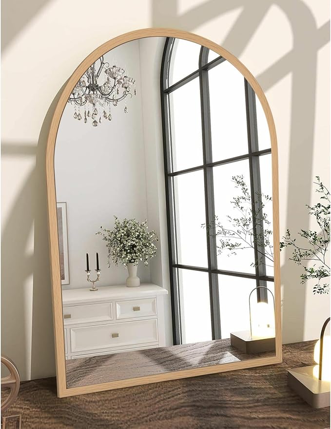 Arch Wall Mirror for Bathroom,Mirrors for Wall, Large 28"x20", Vanity Mirror for Bedroom Dresser, Entryway, Living Room, Aluminum Alloy Metal Frame