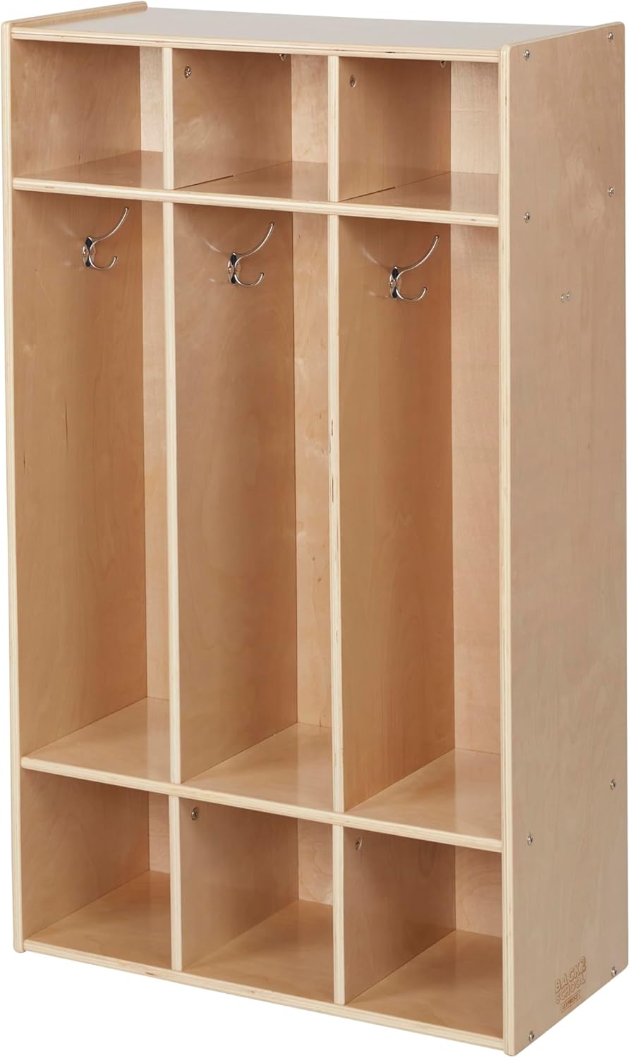 Sleekline 3-Section Coat Locker - Stylish Kids Storage Furniture in Natural Finish
