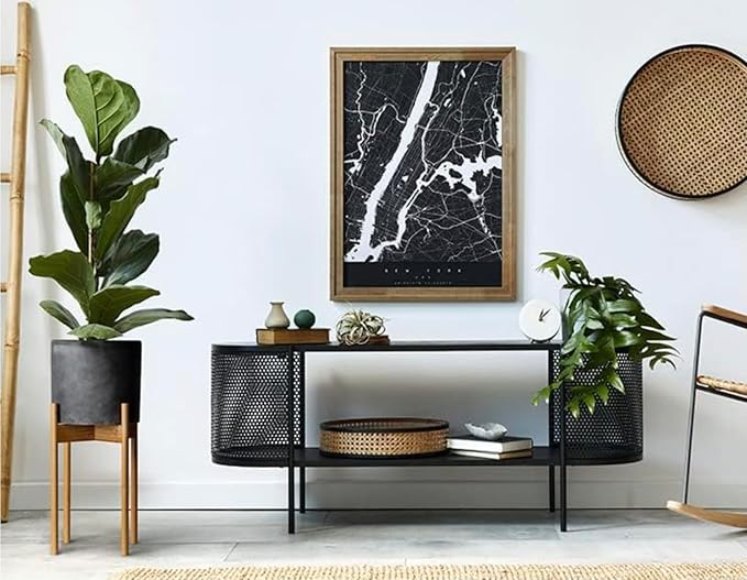 Fox & Fern Mid Century Tall Plant Stand — 10 Inch Fixed Size Raised Bamboo Plant Stand for Indoor Pots (Not Included) - Modern Flower Pot Holder with Plug In Design - Easy to Assemble - Bamboo