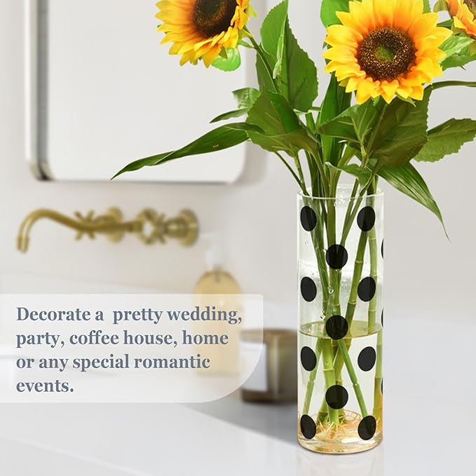 Vase Plastic Vase Elegant Cylinder Flower Vase Shatterproof Decorative Centerpiece for Home Table Office Weddings Events (11.8 x 3.9 in)