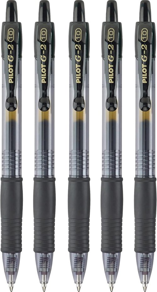 Pilot G2 Premium Gel Roller Pens - Bold 1 mm Black Ink | Pack of 6 (30 Count Total)