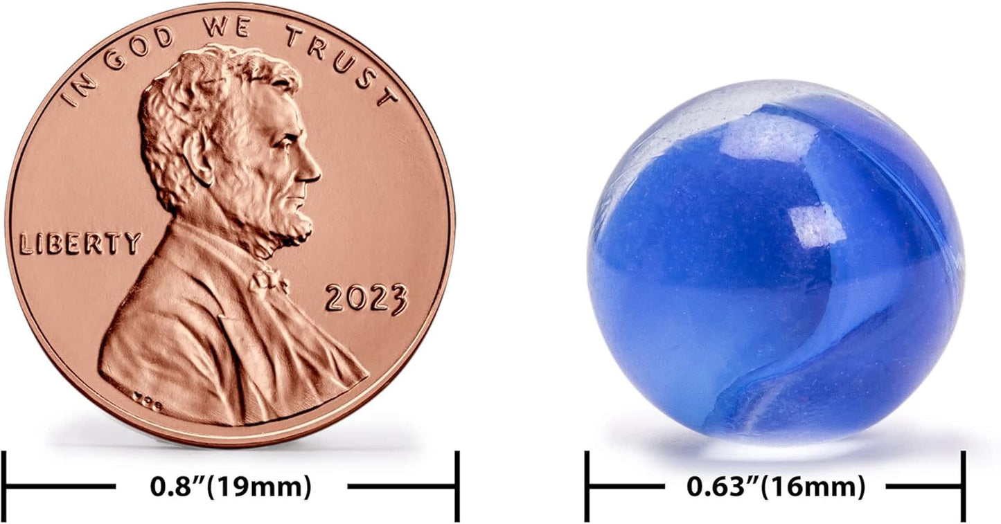 Yellow Mountain Imports Translucent Chinese Checkers Glass Marbles - 60 Pieces, 16mm Petal Design