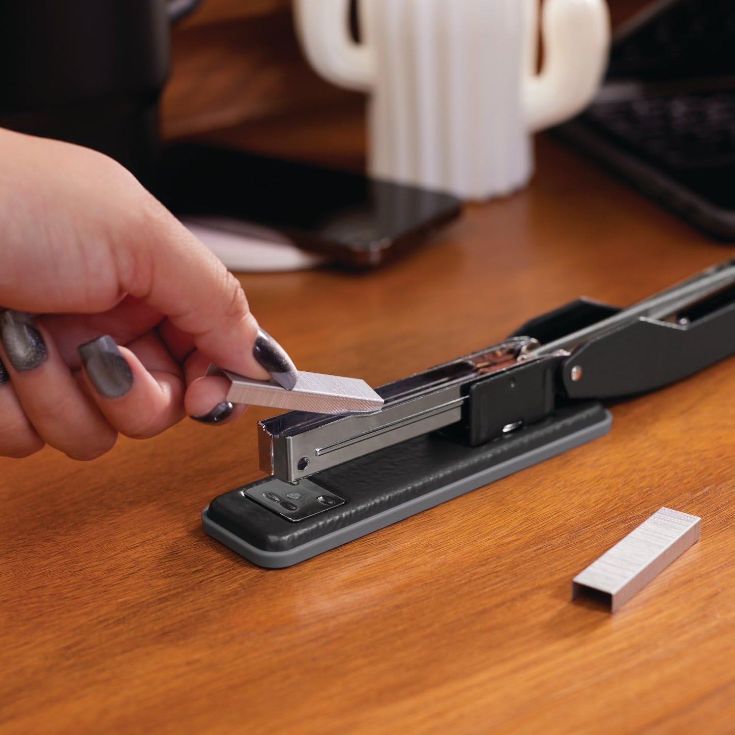 Swingline Cub Compact Desktop Stapler - 20 Sheet Capacity, Metal, Matte Black Finish