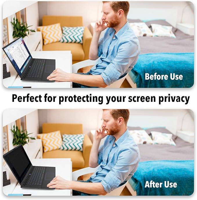 Hoktods 15.6 Inch 16:9 Laptop Privacy Screen Filter, Computer Monitor Privacy Shield, Anti Scratch Anti Spy Anti Glare Blue Light Screen Protector