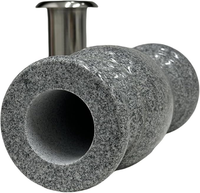 Memorial Cemetery Flower Vase - Real Granite (Grey Granite), with Stainless Steel Inner, Grave Marker, Decorations for Gravesite, Headstone Flowers Holder, Garden Lawn & Yard (4.5x4.5x10)