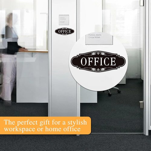 Modern Office Sign Sticker - Self-Adhesive, Waterproof & Fade-Resistant | Black for Home & Business