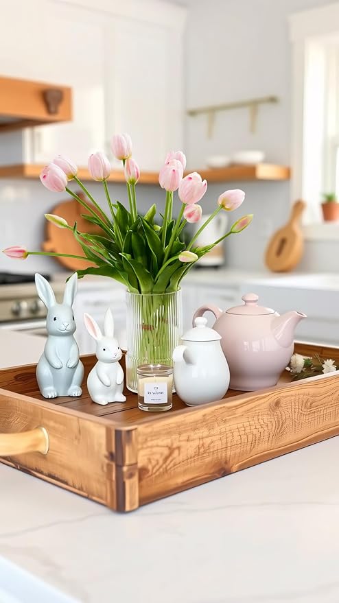 Sousi Real Touch Tulips Artificial Flowers Latex Faux Tulip Realistic Fake Tulips Flowers for Wedding Home Decorations (10, White)