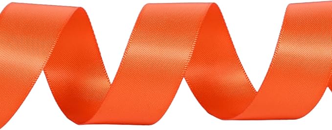 YAMA Orange Double Faced Satin Ribbon 7/8 Inch 25 Yards Orange Fabric Ribbon for Gift Wrapping Crafts Hair Bows Wedding Party Decoration