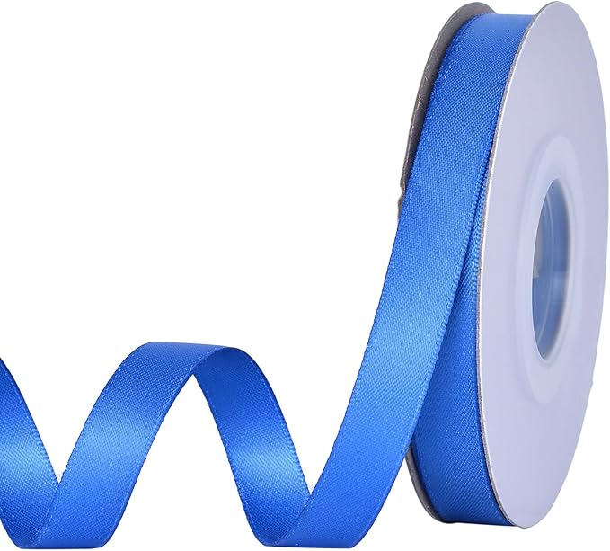 YAMA Royal Blue Double Faced Satin Ribbon 1/2 Inch 25 Yards Royal Blue Ribbon for Gift Wrapping Crafts Hair Bows Wedding Party Decoration