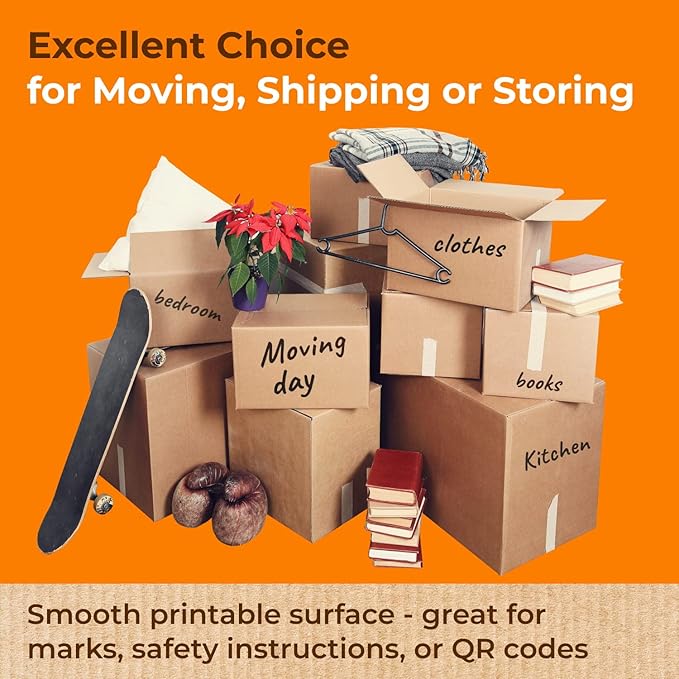 Exrta Large Shipping & Moving Boxes 36"L x 12"W x 12"H (15-Pack) - Extra Strength 200 lb vs Regular - Corrugated Packing Boxes for Moving - Easy-to-Recycle Cardboard Box by IDL Packaging