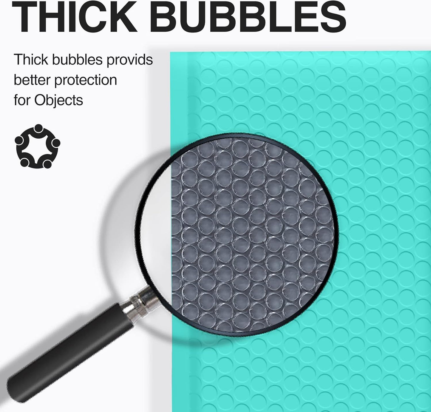 UCGOU Bubble Mailers - Waterproof Teal Poly Padded Envelopes | 6x10 Inch, 100 Pack for Small Business Shipping