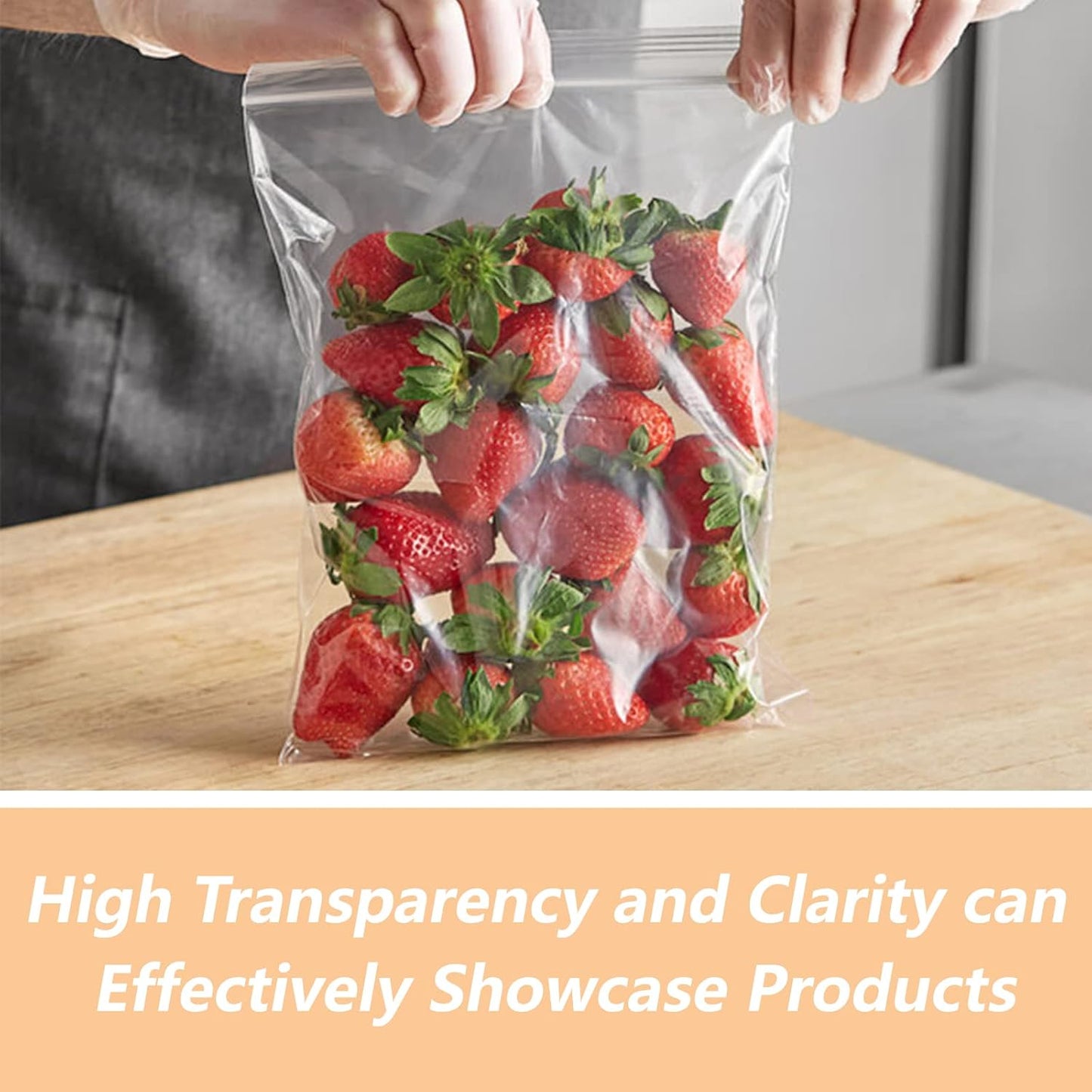 WEPOLY Clear Plastic Reclosable Zip Bags - 6" x 9" (500 Count) | 2 Mil Zipper Bags for Cards, Bakery & More