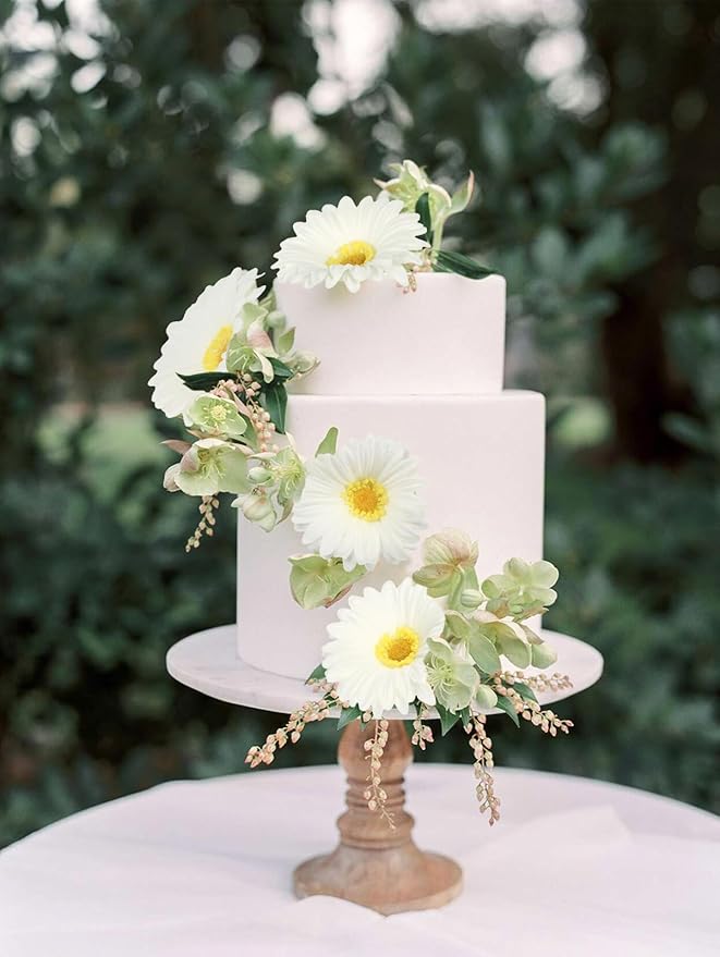White Small Flowers 11.8” Fake Daisies 8 Pcs PU Gerbera Daisy Artificial Flowers for Vase Wedding Party DIY Office Home Living Room Decor