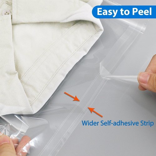PigPotParty Clear Plastic T-Shirt Bags - Self-Sealing 9"x12" Cellophane Bags | 100 Pack for Gift & Clothing Packaging