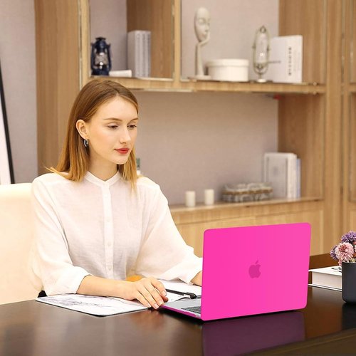 MOSISO MacBook Air 13-Inch Case - Durable Hard Shell with Keyboard Cover | Bright Rose for A2337 M1, A2179, A1932