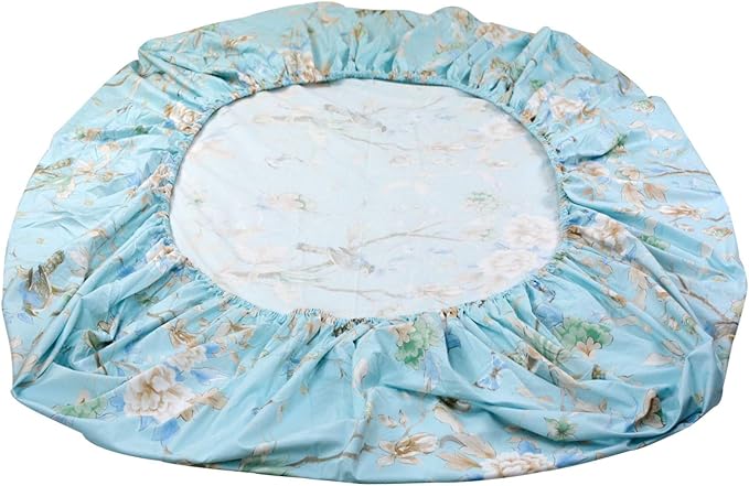 FADFAY Floral Bedding Shabby Blue Bird Print Bed Sheet Set Luxury Bedding Collections 800 Thread Count 100% Egyptian Cotton Deep Pocket, 4 Piece-Twin Size