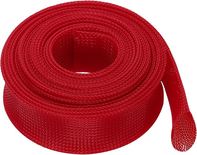 uxcell Expandable Sleeving, 2-inch 25ft Cable Sleeve, Red